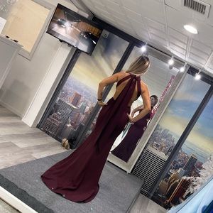 Designer burgundy gown